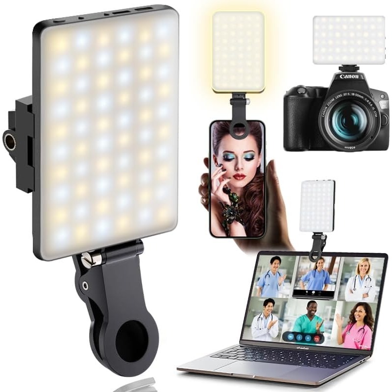 Photography Lighting Description - LED Taşınabilir Klipsli Selfie Işığı; Video