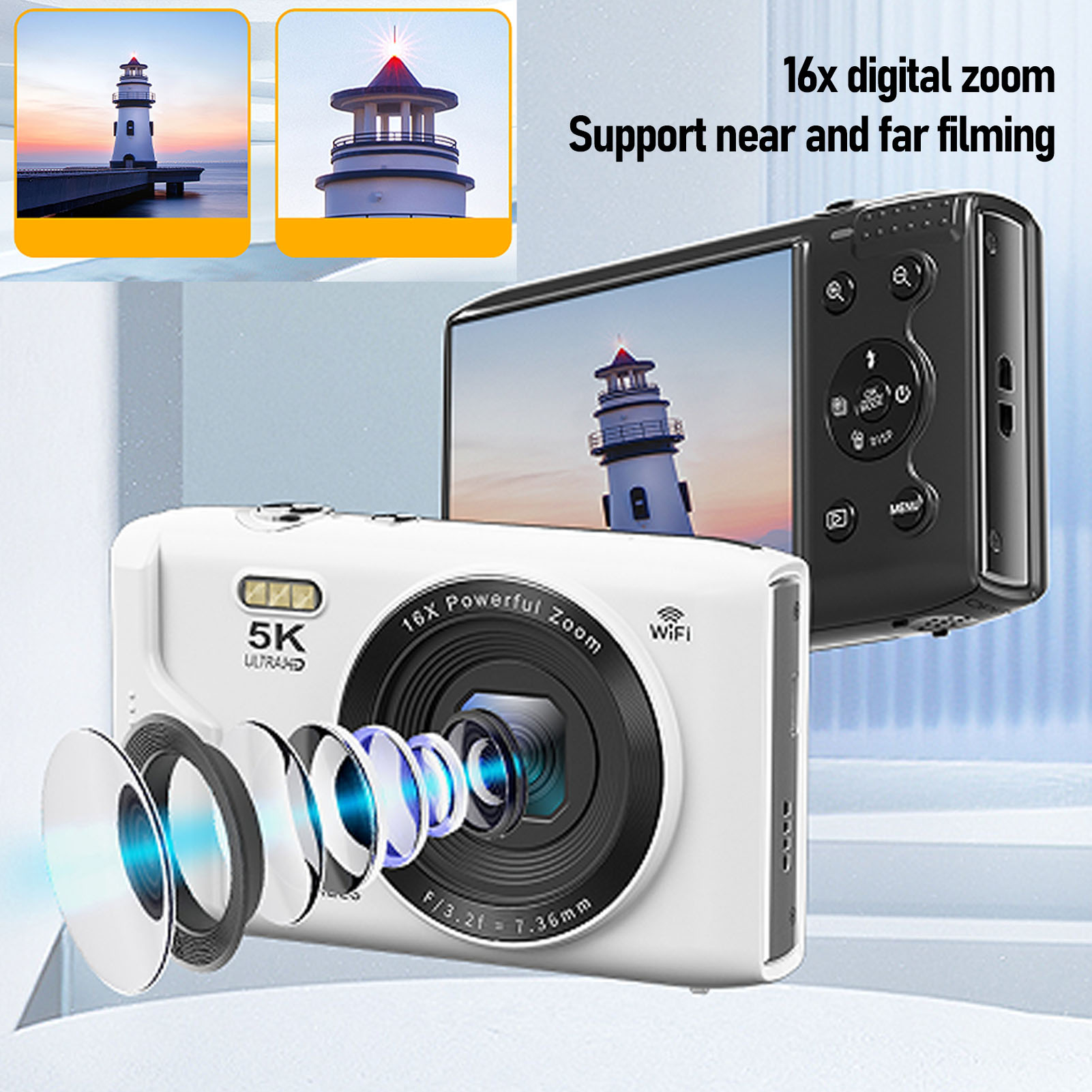 Photography Lighting For Beginners - 5K Dijital Kamera 72MP 16X Zoom