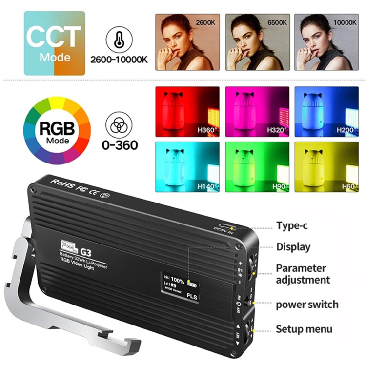 Pixel G3 Düz Panel RGB Dolgu I - Photography Lighting Handheld incelemesi ve fiyatı